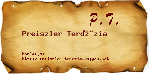 Preiszler Terézia névjegykártya